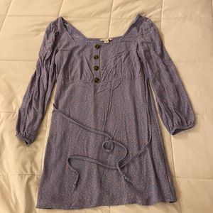 Blue floral 3/4 length sleeved dress